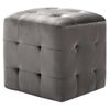 Pack 2 Uds Mesitas De Noche | Mesa Auxiliar | Mesilla Terciopelo Gris 30x30x30 Cm Cfw15383