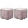 Pack 2 Uds Mesitas De Noche | Mesa Auxiliar | Mesilla Terciopelo Rosa 30x30x30 Cm Cfw79272