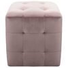 Pack 2 Uds Mesitas De Noche | Mesa Auxiliar | Mesilla Terciopelo Rosa 30x30x30 Cm Cfw79272