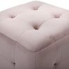 Pack 2 Uds Mesitas De Noche | Mesa Auxiliar | Mesilla Terciopelo Rosa 30x30x30 Cm Cfw79272