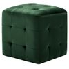 Pack 2 Uds Mesitas De Noche | Mesa Auxiliar | Mesilla Terciopelo Verde 30x30x30 Cm Cfw10492