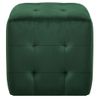 Pack 2 Uds Mesitas De Noche | Mesa Auxiliar | Mesilla Terciopelo Verde 30x30x30 Cm Cfw10492