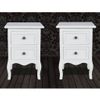 Pack 2 Uds Mesitas De Noche | Mesa Auxiliar | Mesilla Con 2 Cajones Mdf Blanca Cfw29890