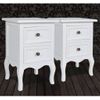 Pack 2 Uds Mesitas De Noche | Mesa Auxiliar | Mesilla Con 2 Cajones Mdf Blanca Cfw29890