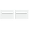 Pack 2 Uds Mesitas De Noche | Mesa Auxiliar | Mesilla Con Led Blanco 60x35x40 Cm Cfw20136