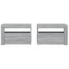 Pack 2 Uds Mesitas De Noche | Mesa Auxiliar | Mesilla Con Led Gris Sonoma 60x35x40 Cm Cfw63881