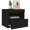 Pack 2 Uds Mesitas De Noche | Mesa Auxiliar | Mesilla Con Luces Led Negro 50x40x45 Cm Cfw64391