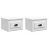 Pack 2 Uds Mesitas De Noche | Mesa Auxiliar | Mesilla De Pared Blanco Brillante 41,5x36x28 Cm Cfw92203