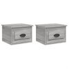 Pack 2 Uds Mesitas De Noche | Mesa Auxiliar | Mesilla De Pared Color Gris Sonoma 41,5x36x28 Cm Cfw35700