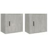 Pack 2 Uds Mesitas De Noche | Mesa Auxiliar | Mesilla De Pared Gris Hormigón 50x30x47 Cm Cfw91868