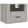 Pack 2 Uds Mesitas De Noche | Mesa Auxiliar | Mesilla De Pared Gris Hormigón 50x36x40 Cm Cfw58044