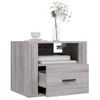 Pack 2 Uds Mesitas De Noche | Mesa Auxiliar | Mesilla De Pared Gris Sonoma 50x36x40 Cm Cfw88471