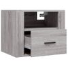 Pack 2 Uds Mesitas De Noche | Mesa Auxiliar | Mesilla De Pared Gris Sonoma 50x36x40 Cm Cfw88471