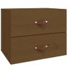 Pack 2 Uds Mesitas De Noche | Mesa Auxiliar | Mesilla De Pared Marrón Miel 50x36x40 Cm Cfw67767