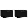 Pack 2 Uds Mesitas De Noche | Mesa Auxiliar | Mesilla De Pared Negro 34x30x20 Cm Cfw21706