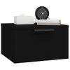 Pack 2 Uds Mesitas De Noche | Mesa Auxiliar | Mesilla De Pared Negro 34x30x20 Cm Cfw21706