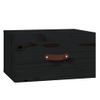 Pack 2 Uds Mesitas De Noche | Mesa Auxiliar | Mesilla De Pared Negro 40x29,5x22 Cm Cfw12433