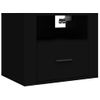 Pack 2 Uds Mesitas De Noche | Mesa Auxiliar | Mesilla De Pared Negro 50x36x40 Cm Cfw77286