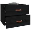 Pack 2 Uds Mesitas De Noche | Mesa Auxiliar | Mesilla De Pared Negro 50x36x40 Cm Cfw80875