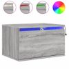 Pack 2 Uds Mesitas De Noche | Mesa Auxiliar | Mesilla De Pared Con Luces Led Gris Sonoma Cfw36483