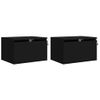 Pack 2 Uds Mesitas De Noche | Mesa Auxiliar | Mesilla De Pared Con Luces Led Negro Cfw65123