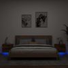 Pack 2 Uds Mesitas De Noche | Mesa Auxiliar | Mesilla De Pared Con Luces Led Roble Ahumado Cfw81755