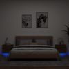 Pack 2 Uds Mesitas De Noche | Mesa Auxiliar | Mesilla De Pared Con Luces Led Roble Marrón Cfw22200