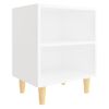 Pack 2 Uds Mesitas De Noche | Mesa Auxiliar | Mesilla Patas Madera Maciza Blanca 40x30x50 Cm Cfw97258