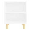 Pack 2 Uds Mesitas De Noche | Mesa Auxiliar | Mesilla Patas Madera Maciza Blanca 40x30x50 Cm Cfw97258