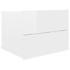 Pack 2 Uds Mesitas Noche | Mesa Auxiliar | Mesilla Contrachapada Blanco Brillo 40x30x30 Cm Cfw57542