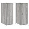 Pack 2 Uds Mesitas Noche | Mesa Auxiliar | Mesilla Madera Ingeniería Gris Sonoma 32x42x80 Cm Cfw85287