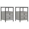 Pack 2 Uds Mesitas Noche | Mesa Auxiliar | Mesilla Madera Ingeniería Gris Sonoma 34x35,5x50 Cm Cfw60639