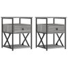 Pack 2 Uds Mesitas Noche | Mesa Auxiliar | Mesilla Madera Ingeniería Gris Sonoma 40x42x55 Cm Cfw82489