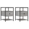 Pack 2 Uds Mesitas Noche | Mesa Auxiliar | Mesilla Madera Ingeniería Gris Sonoma 40x42x56 Cm Cfw83553