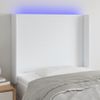 Cabecero Cama | Panel De Cabecera Con Led Cuero Sintético Blanco 103x16x118/128 Cm Cfw376486