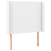 Cabecero Cama | Panel De Cabecera Con Led Cuero Sintético Blanco 103x16x118/128 Cm Cfw376486