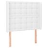 Cabecero Cama | Panel De Cabecera Con Led Cuero Sintético Blanco 103x16x118/128 Cm Cfw710036