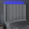 Cabecero Cama | Panel De Cabecera Con Led Cuero Sintético Blanco 103x16x118/128 Cm Cfw710036