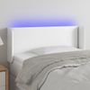 Cabecero Cama | Panel De Cabecera Con Led Cuero Sintético Blanco 103x16x78/88 Cm Cfw748957