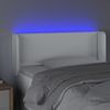 Cabecero Cama | Panel De Cabecera Con Led Cuero Sintético Blanco 103x16x78/88 Cm Cfw748957