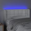 Cabecero Cama | Panel De Cabecera Con Led Cuero Sintético Blanco 103x16x78/88 Cm Cfw761985