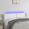 Cabecero Cama | Panel De Cabecera Con Led Cuero Sintético Blanco 147x16x78/88 Cm Cfw434785