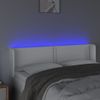 Cabecero Cama | Panel De Cabecera Con Led Cuero Sintético Blanco 147x16x78/88 Cm Cfw434785