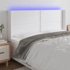 Cabecero Cama | Panel De Cabecera Con Led Cuero Sintético Blanco 163x16x118/128 Cm Cfw354602