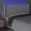 Cabecero Cama | Panel De Cabecera Con Led Cuero Sintético Blanco 163x16x118/128 Cm Cfw354602