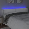 Cabecero Cama | Panel De Cabecera Con Led Cuero Sintético Blanco 163x16x78/88 Cm Cfw910639