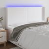 Cabecero Cama | Panel De Cabecera Con Led Cuero Sintético Blanco 183x16x118/128 Cm Cfw216503