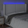 Cabecero Cama | Panel De Cabecera Con Led Cuero Sintético Blanco 183x16x118/128 Cm Cfw413770