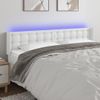 Cabecero Cama | Panel De Cabecera Con Led Cuero Sintético Blanco 183x16x78/88 Cm Cfw123501