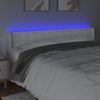 Cabecero Cama | Panel De Cabecera Con Led Cuero Sintético Blanco 183x16x78/88 Cm Cfw123501